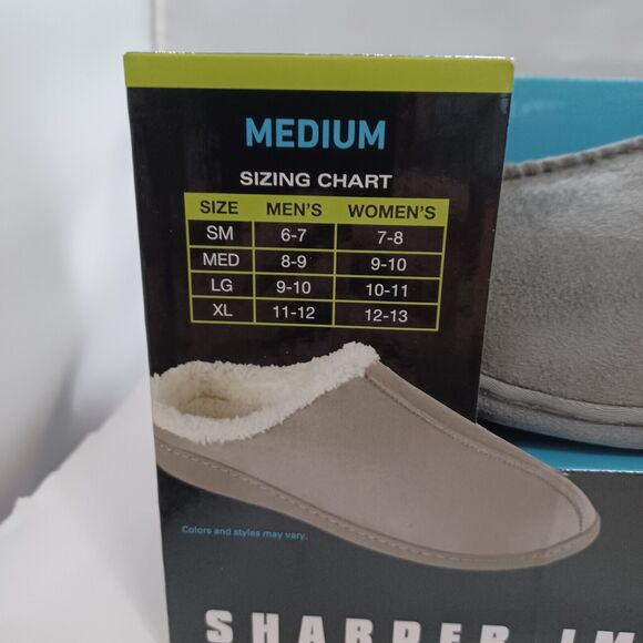 Ultra-Soft Memory Foam Slippers Gray Sz Adult M Unisex Sharper Image New in Box - Picture 8 of 8